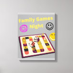 family games night canvas wall art