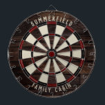 Family Games Room Wood Look Annual Reunion Dart Board<br><div class="desc">Elevate your game nights with our custom family wood effect dartboard, designed to bring a personal touch to your home. This unique dartboard allows you to proudly display your family name and location, making it not just a game but a cherished family heirloom. Ideal for gatherings, backyard parties, or simply...</div>