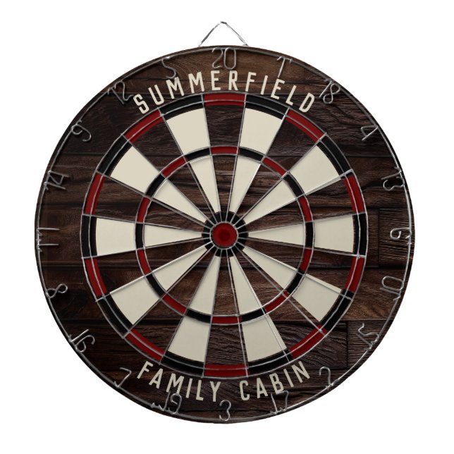 Family Games Room Wood Look Annual Reunion Dart Board (Front)