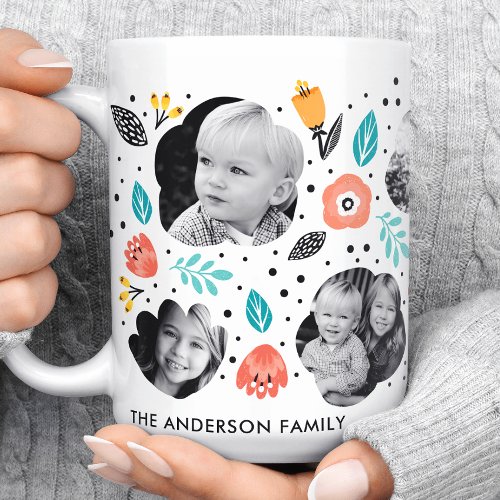 Father'S Day Gifts 9 Family Garden Colorful Floral Photo Collage Coffee Mug