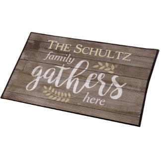 Family Gathers Here Cute Non-Slip Rubber Doormat