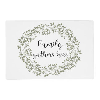 "Family gathers here" Farmhouse Style Placemat