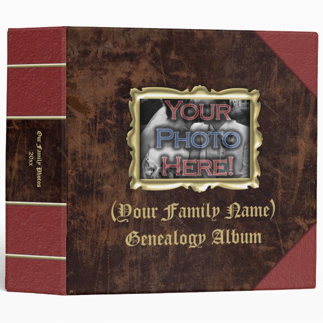 Family Genealogy Photo Album Binder (Front/Spine)