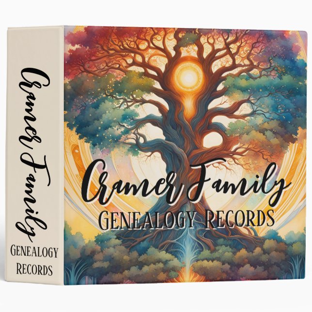  Family Genealogy Records 3 Ring Binder (Front/Spine)