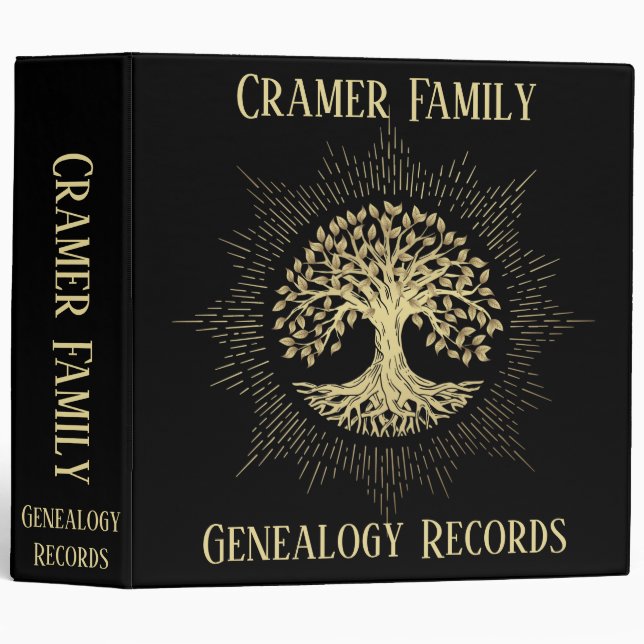 Family Genealogy Records Photo Album 3 Ring Binder (Front/Spine)