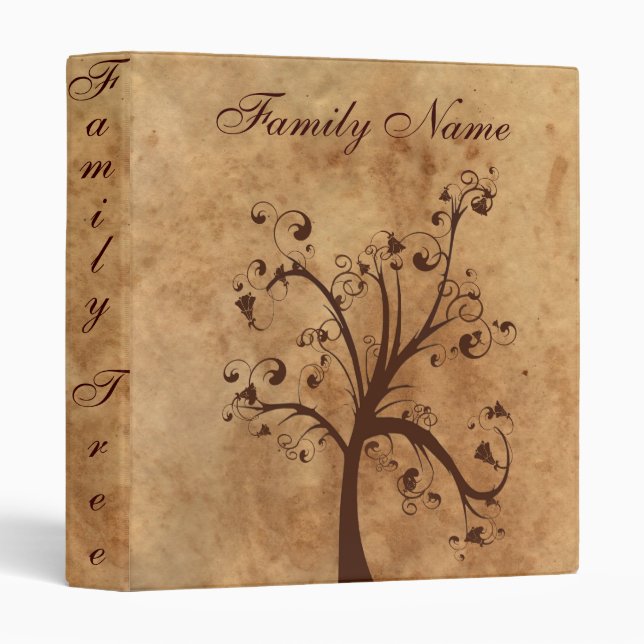Family Genealogy Tree 3 Ring Binder (Front/Spine)