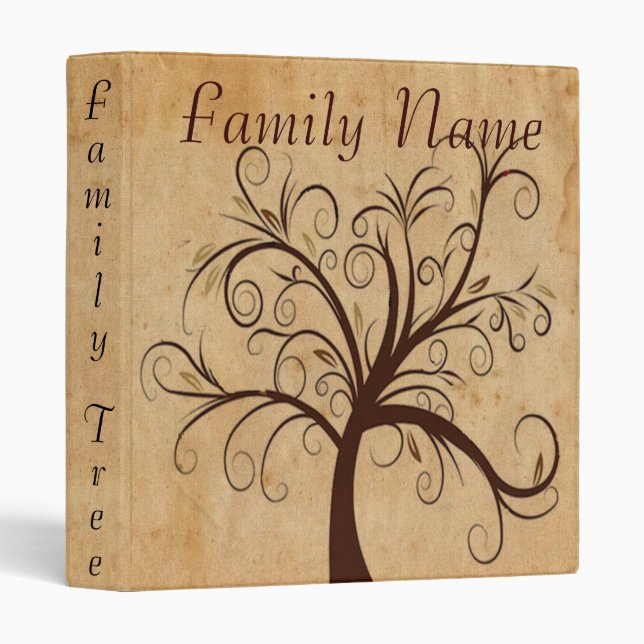 Family Genealogy Tree 3 Ring Binder (Front/Spine)