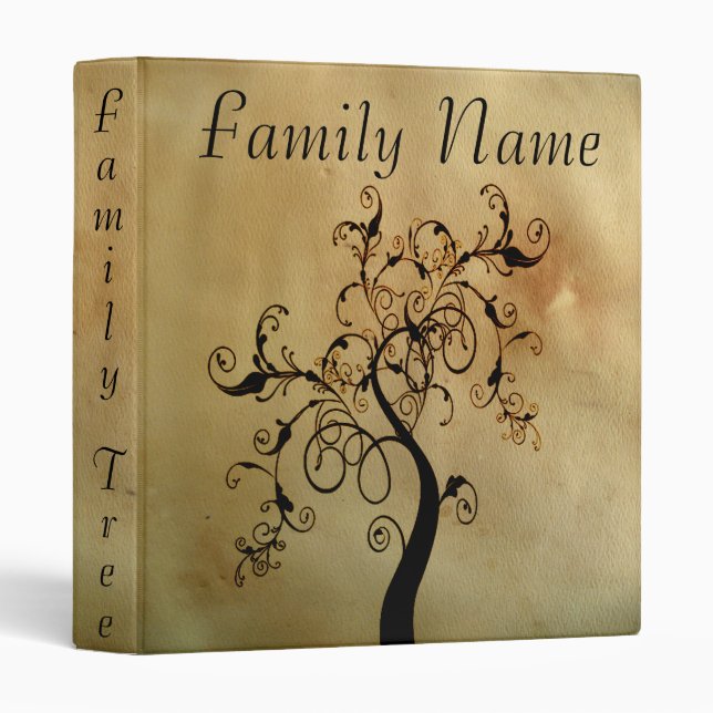 Family Genealogy Tree 3 Ring Binder (Front/Spine)