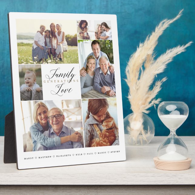Family Generations of Love Custom 7 Photo Collage Plaque (Side)