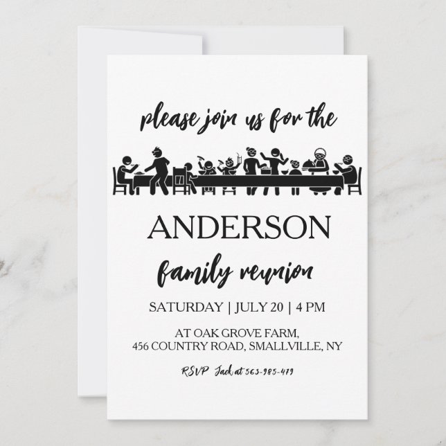 family get together family reunion invitations (Front)