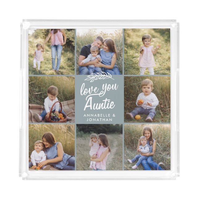 family gift 8 photo grandchild simple acrylic tray (Front)