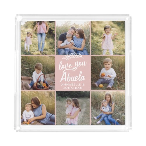 family gift 8 photo grandchild simple  acrylic tray