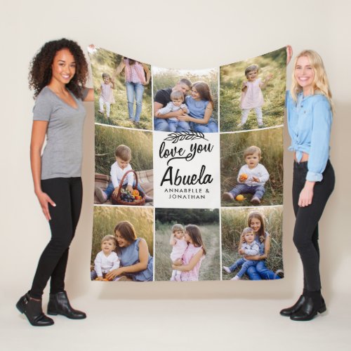 family gift 8 photo grandchild simple  fleece blanket