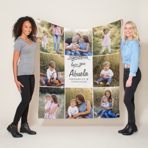 family gift 8 photo grandchild simple  fleece blanket