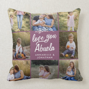  family gift 8 photo grandchild simple typography  throw pillow