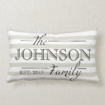 Family Gift Personalized Custom Pillow Home Decor<br><div class="desc">This pillow can be customized with any last name and year. It would make a perfect wedding gift or present for new parents.</div>