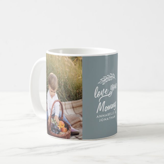 family gift photo grandchild simple typography  coffee mug (Front Left)