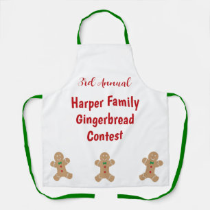 Family Gingerbread Contest Custom Text Cookie Adul Apron