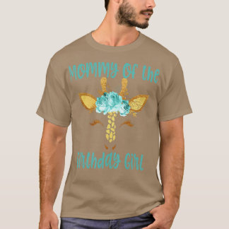 Family Giraffe Mommy of Birthday Girl Mom T-Shirt