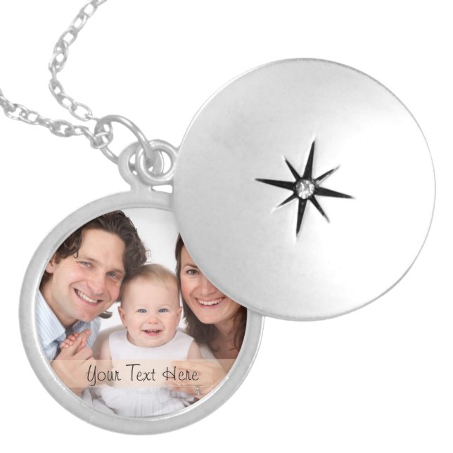 Family Girlfriend Boyfriend Custom Photo Text Locket Necklace (Front)