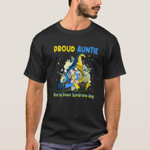 Family Gnome Proud Auntie Down Syndrome Awareness T-Shirt