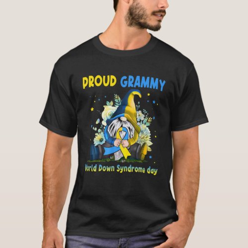 Family Gnome Proud Grammy Down Syndrome Awareness T_Shirt