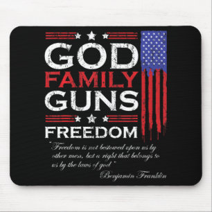 FAMILY GOD GUNS AND FREEDOM CHRISTIAN MAGA TRUMP MOUSE PAD