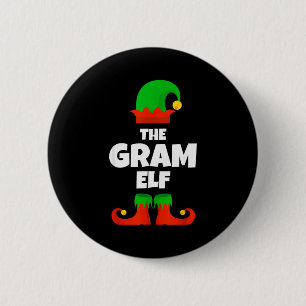 Family Gram Elf Christmas Matching Pajama Funny  Button