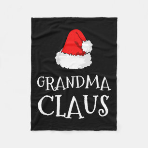 Family Grandma Claus Christmas Santa's Hat Pajama Fleece Blanket