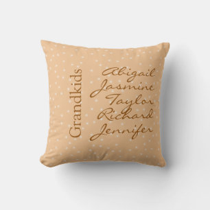 Family GrandParents Children Kids Names Surname Throw Pillow