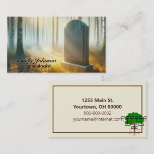 Family Grave In Autumn Woods Business Card