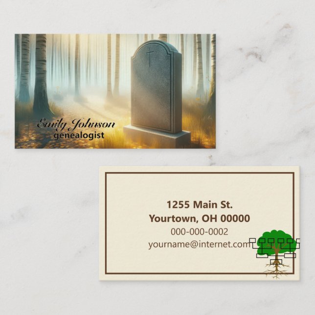 Family Grave In Autumn Woods Business Card (Front/Back)
