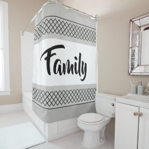 Family Gray Shower Curtain