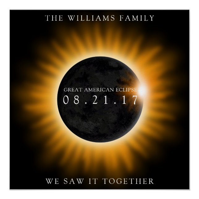 Family Great American Eclipse Personalized Poster (Front)