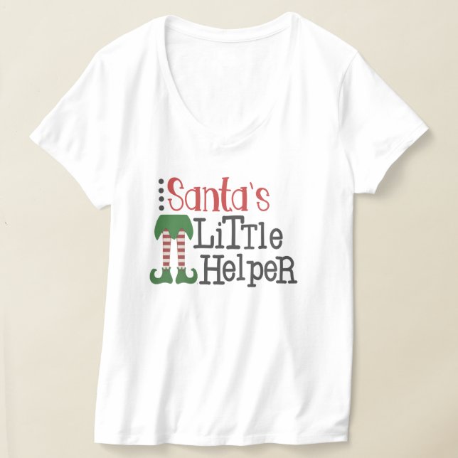 Family Group Christmas Elf Shirts, Santa's Helper  T-Shirt (Laydown)