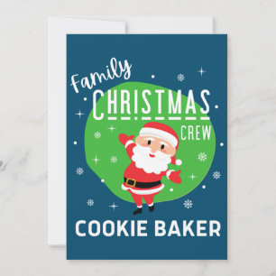 Family Group Christmas Party Pajamas Cookie Baker Holiday Card