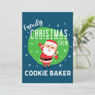 Family Group Christmas Party Pajamas Cookie Baker Invitation