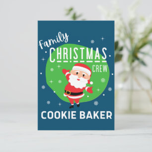 Family Group Christmas Party Pajamas Cookie Baker Thank You Card