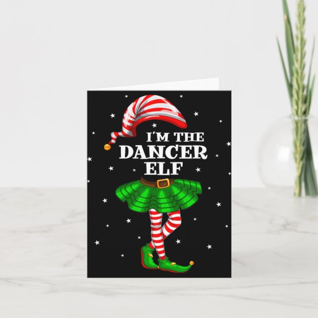 Family Group I'm The Dancer Elf Christmas  Card (Front)