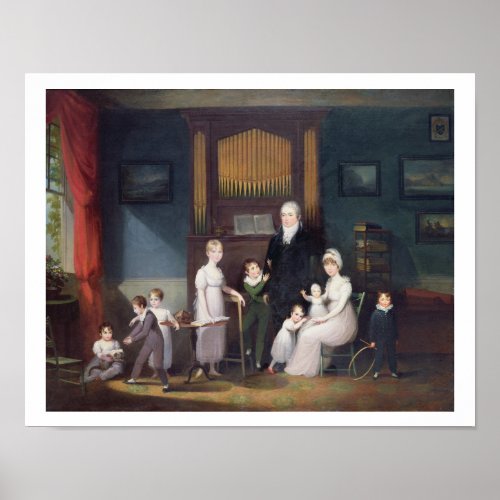 Family Group in an interior c1800 Poster