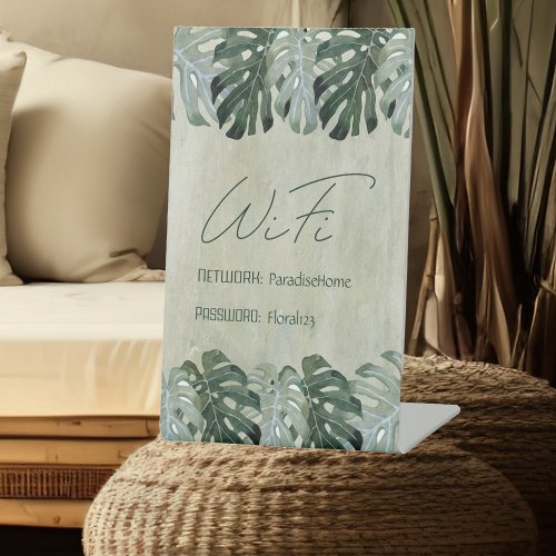 Family Guest Tropical Floral WIFI Password Sign