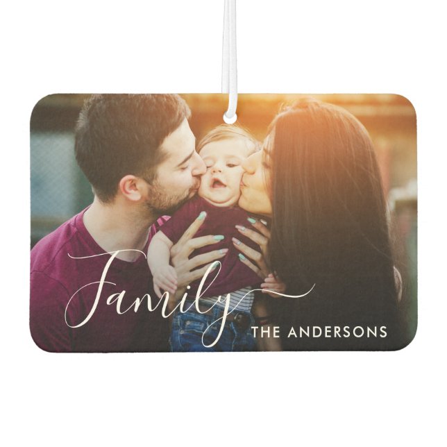 FAMILY hand lettering custom photo Air Freshener (Front)