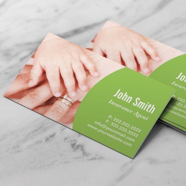 Family Hands Insurance Agency Business Card (Creator Uploaded)