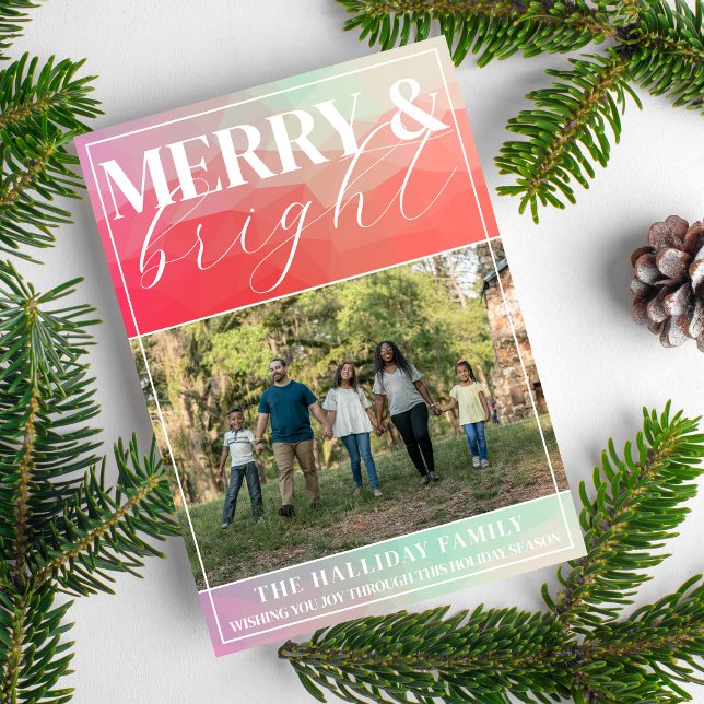 Family Happy Holiday Christmas 2025 Bright Photo Card (Creator Uploaded)