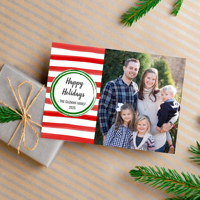 Family Happy Holidays Christmas Photo Card (Creator Uploaded)