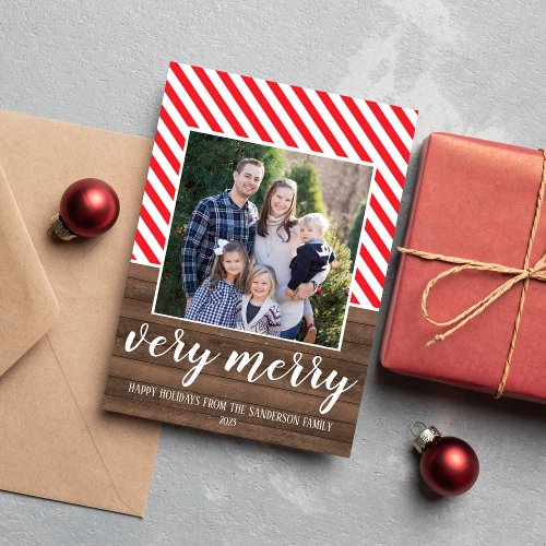 Family Happy Holidays Christmas Photo Card