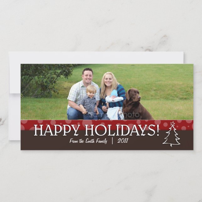 Family Happy Holidays Photo Card (Front)