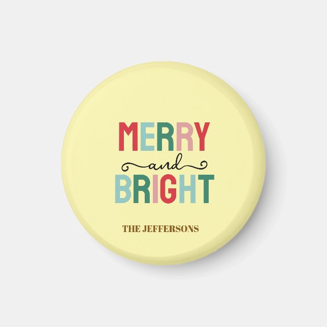 Family Happy New Year Merry Christmas Magnet (Front)
