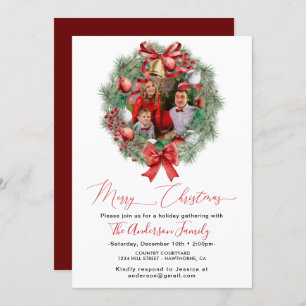 Family happy your Photos frame Christmas Party In Invitation