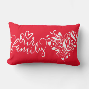 Family Heart Lumbar Pillow